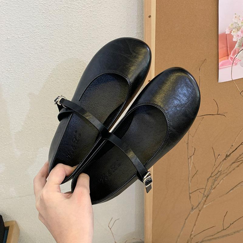 Fashion Soft Footwear Round Toe Women Ballet Flats Shoes Casual Female Shallow Fashion Buckle Strap Ladies Mary Janes Flats Shoes new
