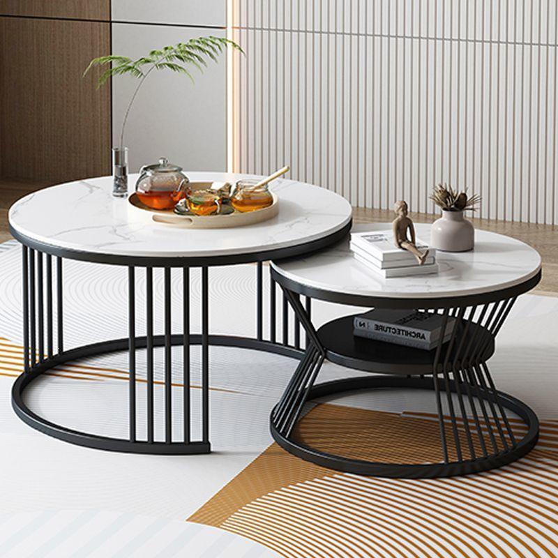 Modern Minimalist Round Coffee & Side Table Set for Small Apartments