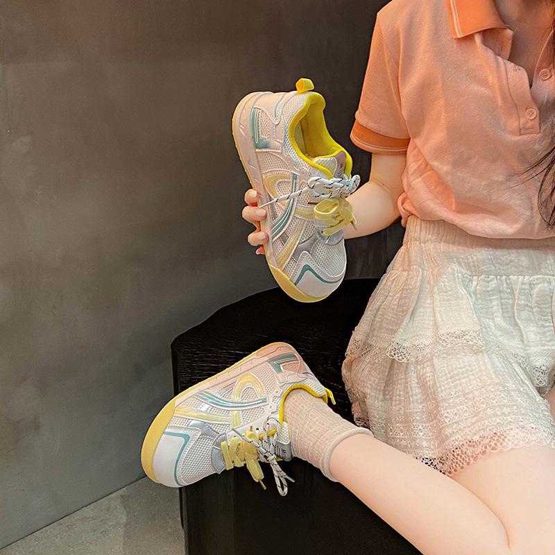 Breathable Mesh Dad Shoes Women's 2025 Summer New Thick-soled Heightening Versatile Thin Casual Jogging Sneakers Women's