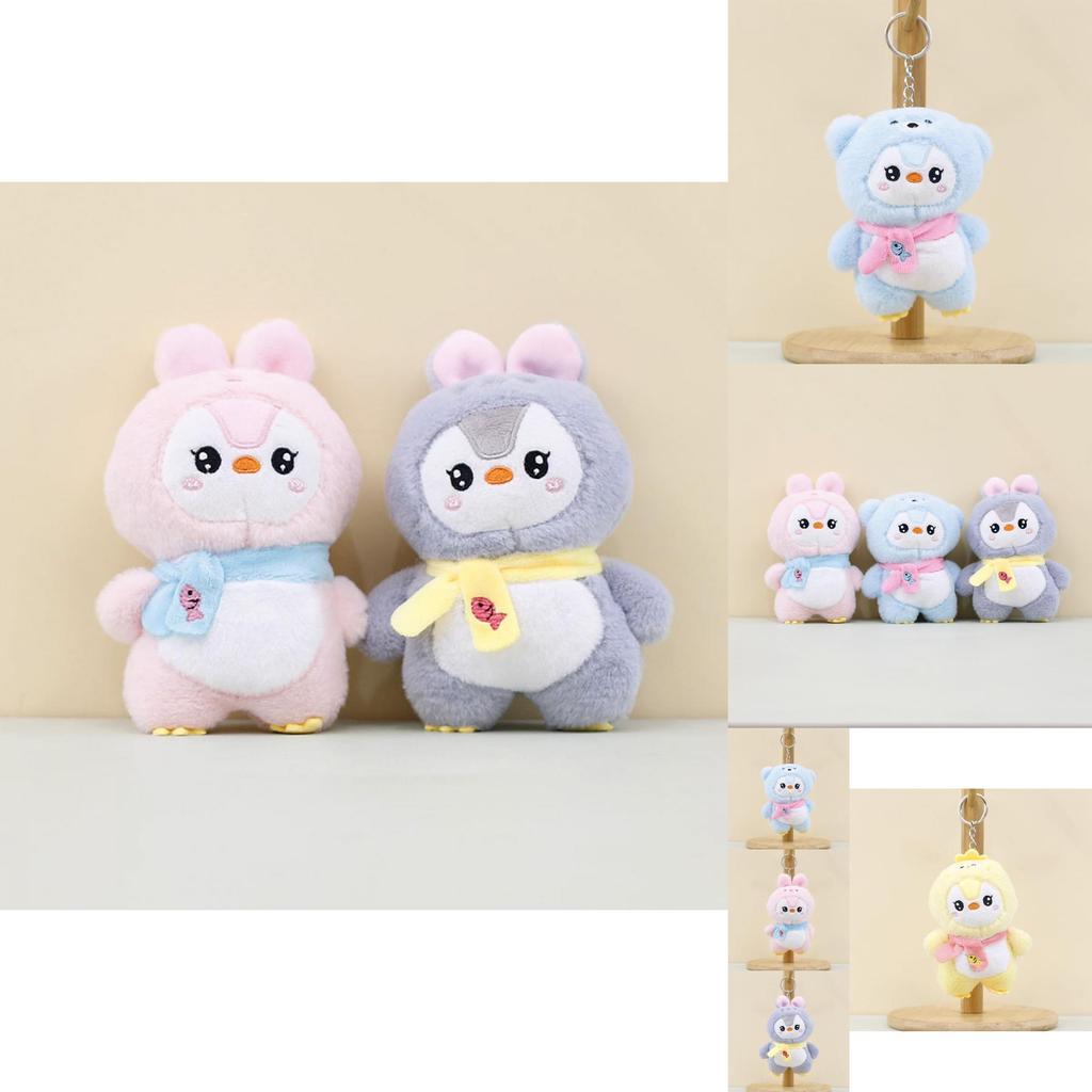 Chaveiro de Pelúcia Pinguim de Desenho Animado Adorável Coelho Urso Animal Brinquedo Ornamento