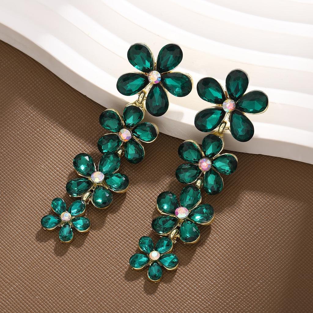 Luxury Earrings: Vintage-inspired Colorful Crystal Fashion Statement Earrings - Long  Bold and Elegant