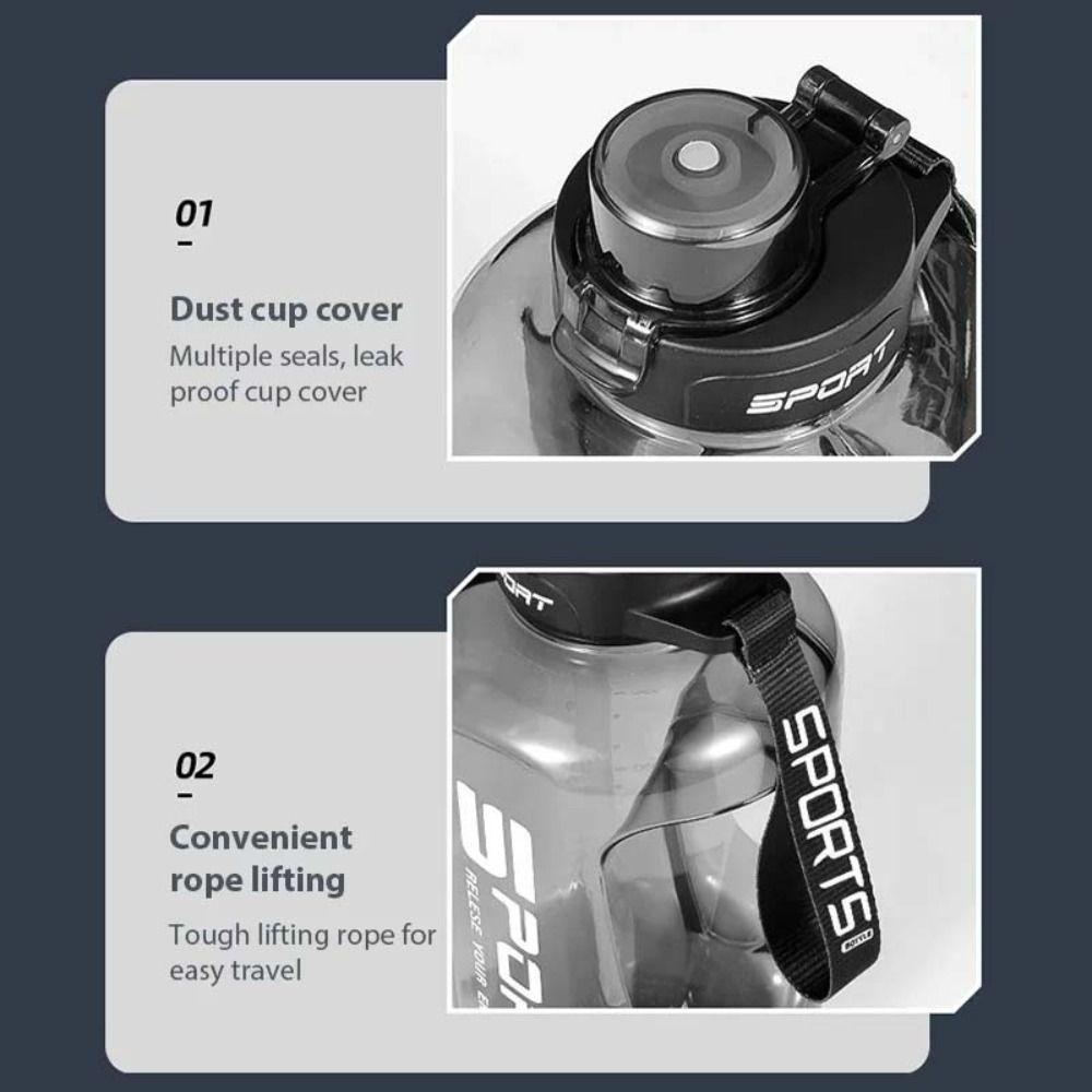 1.2L/1.7L/2.5L Sports Water Bottle Large-Capacity Travel Kettle For Cycling, Gym