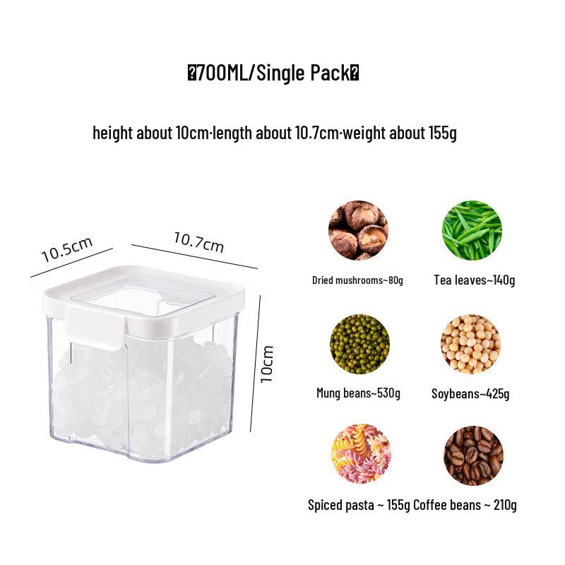Transparent Airtight Food Storage Jar for Grains & Cereals - Sealed Fresh-Keeping Container with Lid