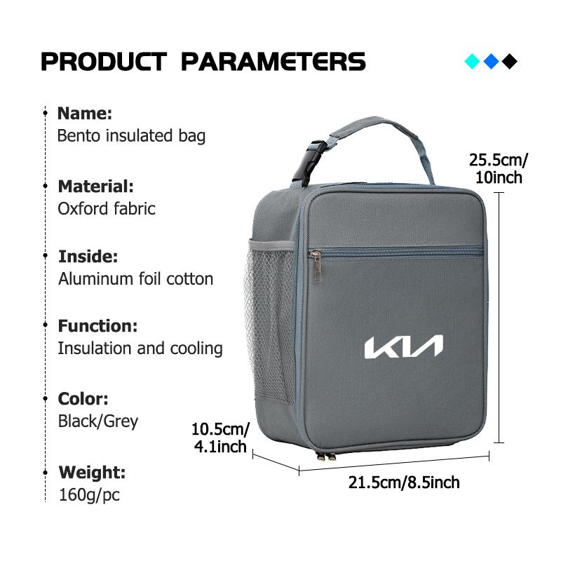 Universal Car Bento Insulated Lunch Thermal Bag Bento Handbag For KIA Rio K5 K2 Sportage Ceed Sorento Picanto Stinger Soul