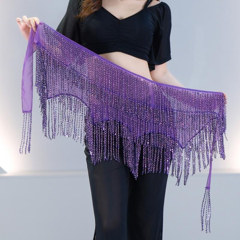 Professional Grade Belly Dance Hip Scarf Lightweight Polyester Fabric for Comfortable Extended Dance Practice