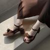 Fairy style sandals with skirts to wear 2025 summer new versatile bow women's shoes high-heeled sandals women