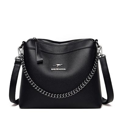 Einschultertasche mit Kettenriemen, Handtasche für Damen, Elegante Business-Casual Umhängetasche mit mehreren Fächern
