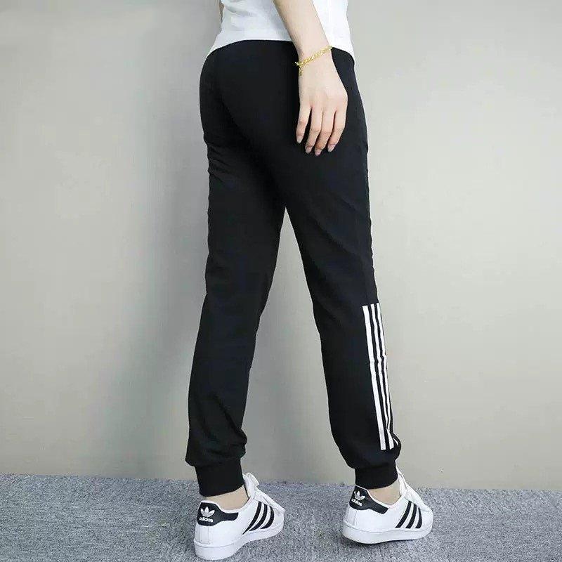 adidas Athletics Lifestyle Series Simple Comfortable Versatile Knitted Sports Pants Women Bottoms Black BQ1015