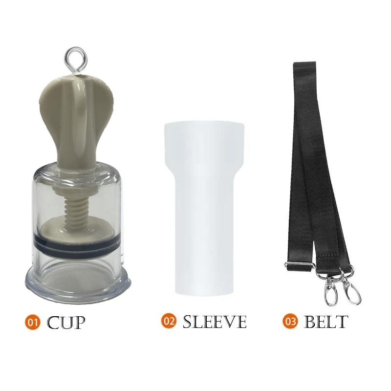 Penis Enhancement Enlarger Male Tension Device Vacuum Cups Cock Stretcher with Sleeve Physical Extender Sex Exercise Easy Pump