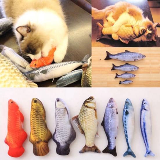 Pet Cat Kitten Fish Shape Catnip Bite-resistant Playing Scratch Chewing Toy
