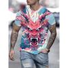 Dragon Totem 3d Printed Summer Men's T-Shirt Short Sleeve Fashion Street Casual Creative Personality Tough Guy Style Clothing