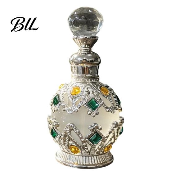 Essential Oil Glass Bottle 15ML Vintage Luxury Refillable Perfume Bottle, & Fragrance Leakproof Dubai Arabian Style Empty Container for Travel