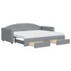 VidaXL Daybed with Trundle and Drawers Light Grey 90x200 Cm Fabric 3197242
