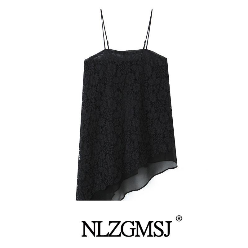 

European & American Style Asymmetric Lace Mini Skirt (2043490) - 2025 Fashion Collection L чёрный