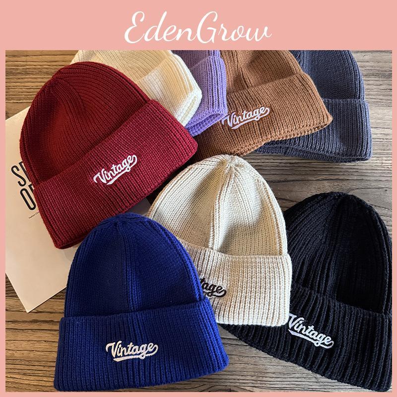 Embroidery Letter Fashion Neutral Casual Warm Knitted Hat For Autumn Winter And