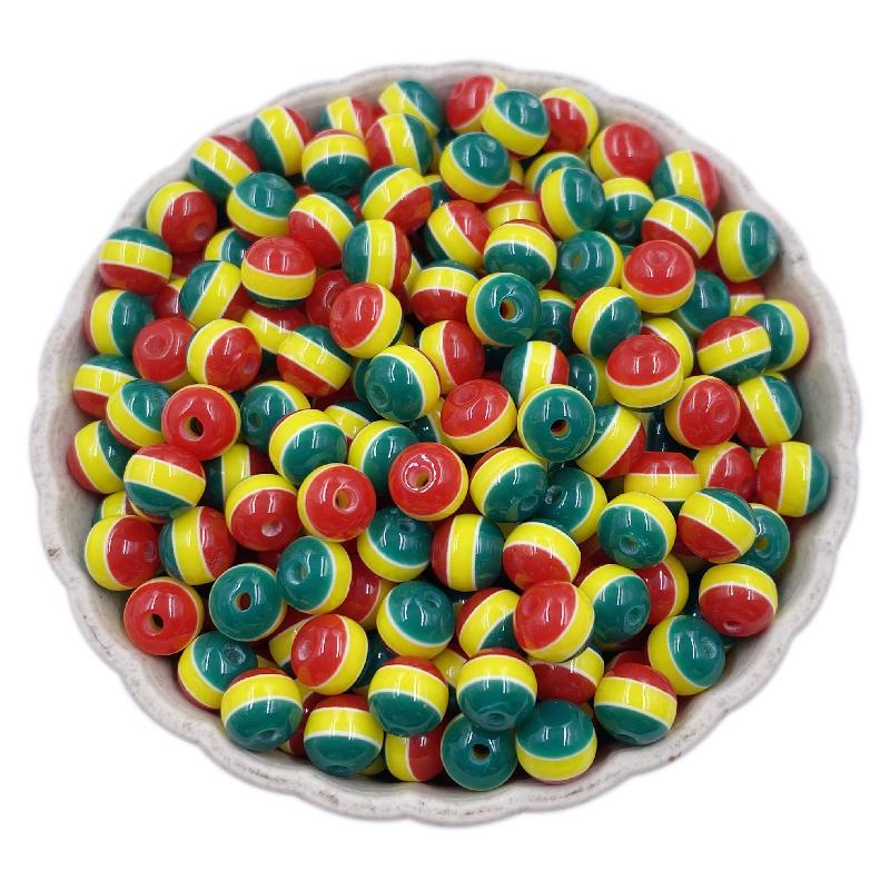 Creative Necklace Braclet Gift DIY Crafts Handmade Loose Beads For Jewelry Findings Flag Round 50Pcs 6mm Pendant