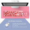USB Wireless Keyboard and Mouse with Multicolor Round Cute Candy Compatible with Laptops and PCs 2.4G Typewriter-Style Keycaps, Colors, (Pink 2)