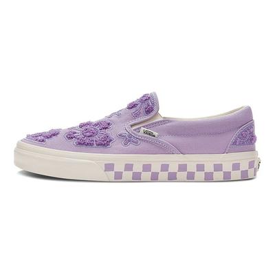 Emma Mulholland On Holiday X Classic Slip-On Whimsical Floral Embroidery Unisex Sneakers Purple Multi-Color True-White VN0A5JMH6GL