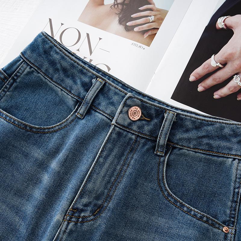 Dámské retro džíny s vysokým pasem - Zeštíhlující rovné nohavice Kolekce jaro 2025