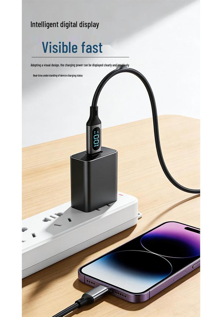 PD100W Digital Display Silicone Fast Charging Cable for Android and Apple Phones