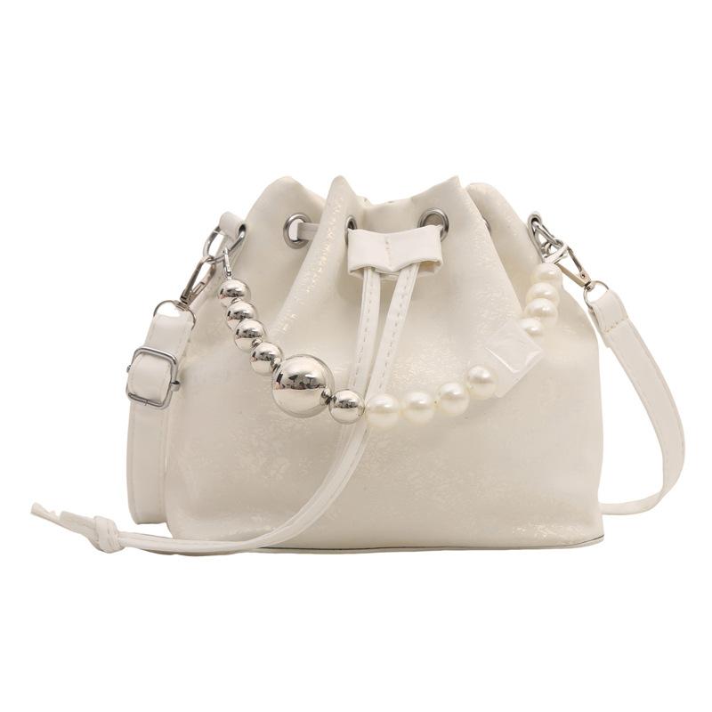 Large Capacity Bag Fashion Pearl Handbag Texture Pu Shoulder Bag Niche Versatile Bucket Bag