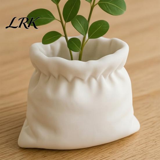 Multi-purpose Flower Pot 3D Printed Succulents Pots, Creative Cloth Bag Shape Pots for Crack-resistant Ornament Indoor Plants, Multi-Purpose