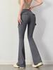 European & American High-Waisted Wide-Leg Cargo Yoga Pants - Flare & Hip-Lifting Design