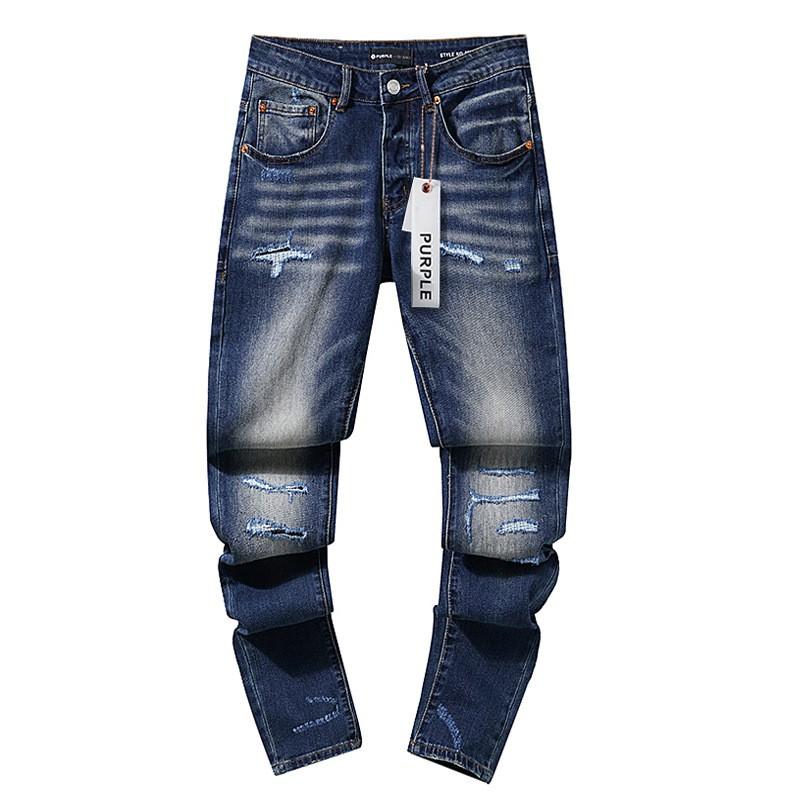 Jeans de Hombre Rectos con Parches Desgastados Estilo Vintage High Street Pantalones Casuales