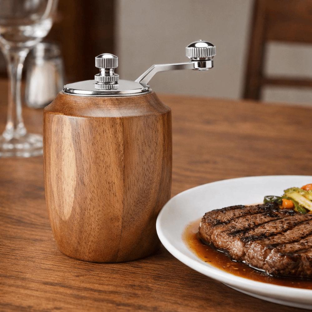 Manual Wooden Spice Mill Ceramic Grinding Core Pepper Grinding Bottle BBQ Salt Mill  Restaurant