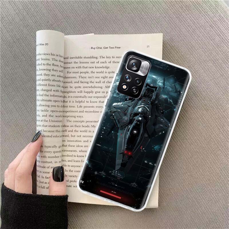 

Чехол для телефона Будущие космические боевые корабли для Redmi Note 13 12 Pro Plus 14 15 Pro 5G 11 11T 11E 11S 10 Pro 10S 9 9S, Прозрачный TPU Redmi Note 13 5G