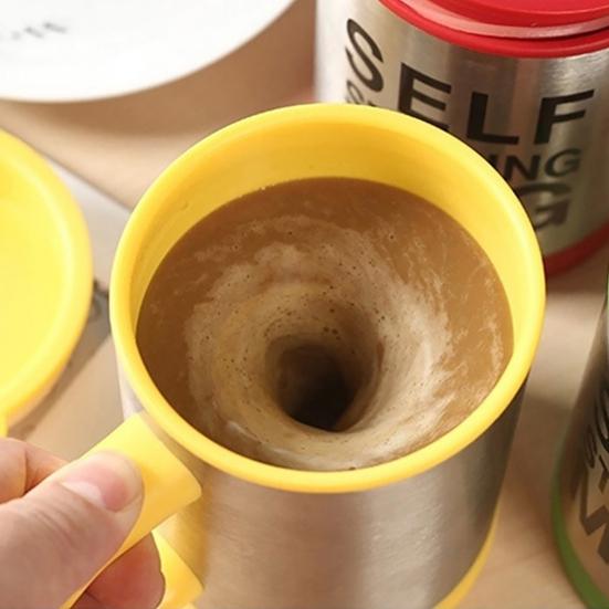 400 ml Kaffeetasse mit Knopf, multifunktional, Edelstahl, automatisches Rühren, Kaffeetasse, Café