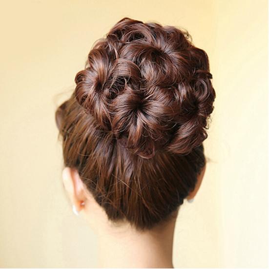 Wavy Curly Synthetic Hair Bun Cover Hairpiece Clip Wig Scrunchie Hair Extensions