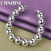 CHSHINE New 925 Sterling Silver 14mm Beaded Bracelet For Women Wedding Party Fashion Charm Jewelry