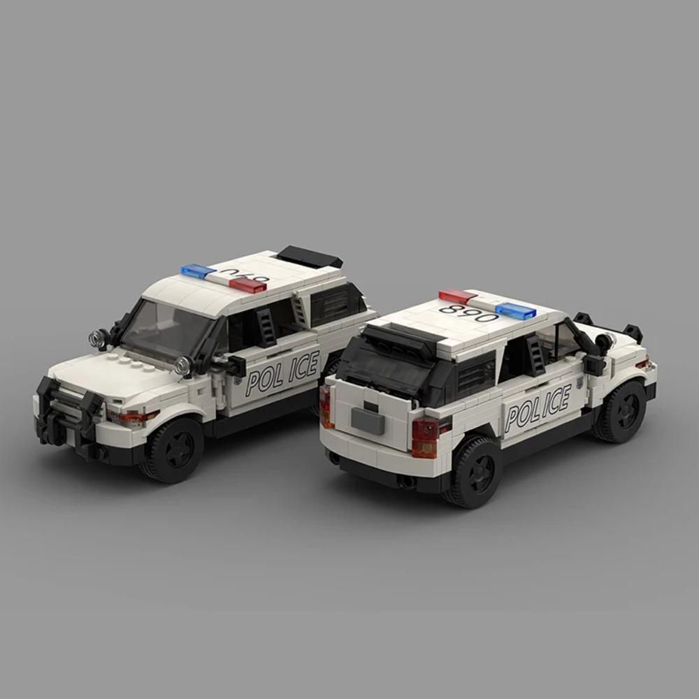 MOC City Polices Explorer Car Building Blocks US SWAT Shields Vehicle Patrol Sets Speed Champions Bricks Model Toys for Kids