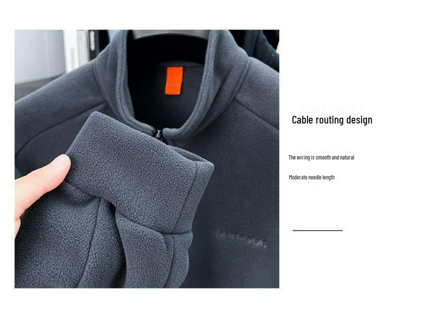 Men's 2025 Autumn/Winter Fleece Stand Collar Hoodie - Thick, Warm, and Casual Zipper Cardigan Outerwear.