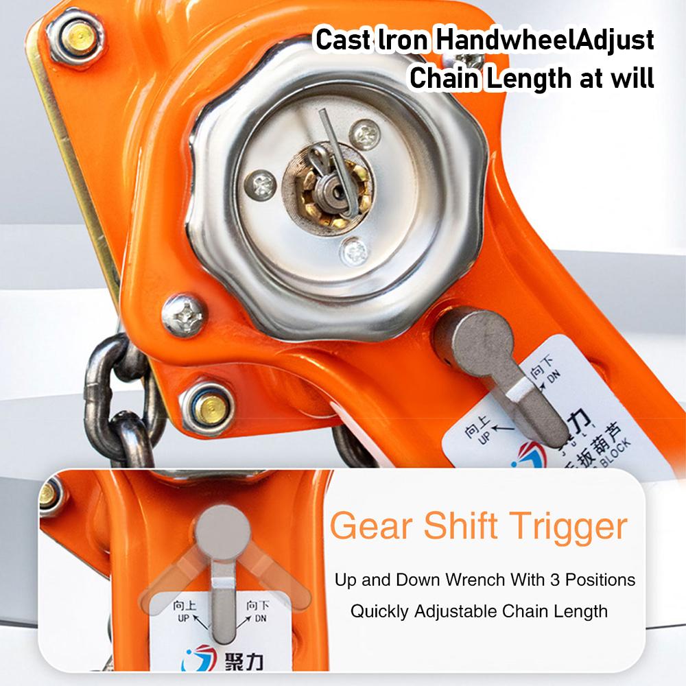 Manual Lever Chain Hoist Lever Chain Hoist Chain Block 0.75 Ton/1.5 Ton/2 Ton with 2 Hooks for Warehouse Automotive Machinery