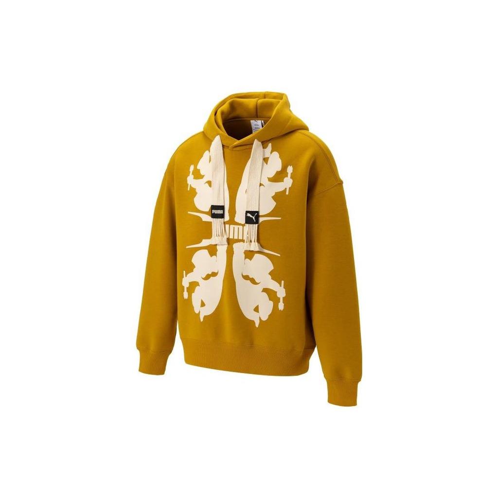 Puma X Staffonly X Monopoly Collaboration Pattern Print Loose Drawstring Hoodie Unisex hoodies Brick-Yellow 539896-84