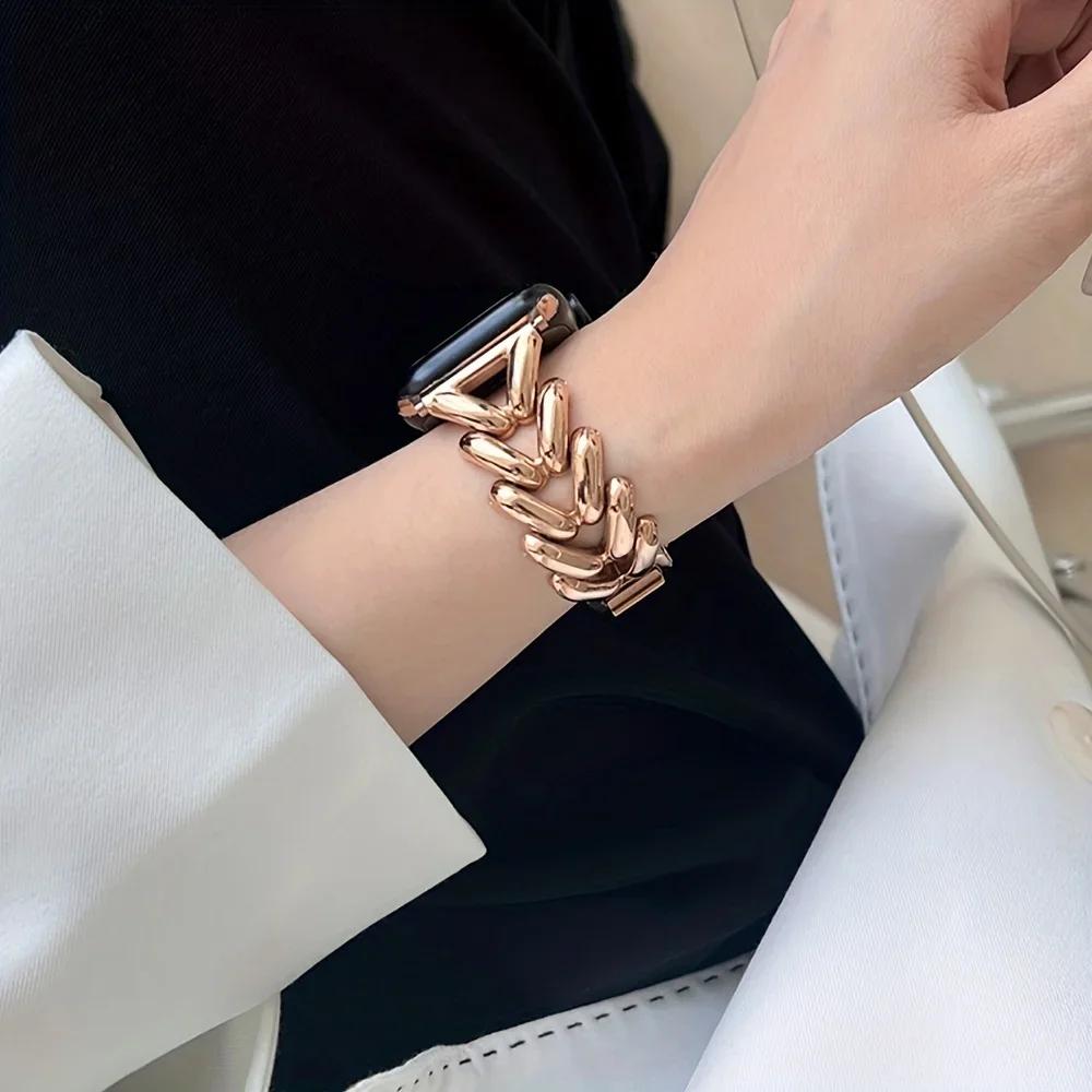 V-shaped Three-dimensional Metal Apple Watch Strap Suitable for 38mm/40mm/41mm 42mm/44mm/45mm/49mm Simple and Atmospheric