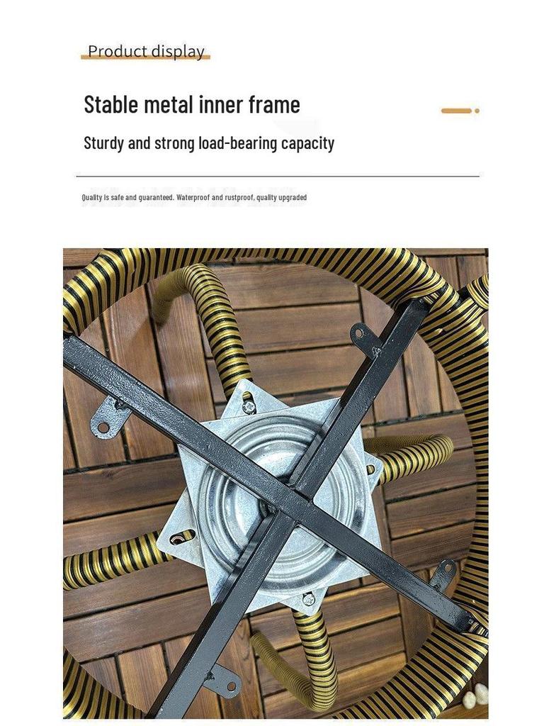 Three-Piece Chinese Style Rattan Table and Chair Set - Indoor Balcony Swivel Chair, Durable Round Five-Piece Swivel Design