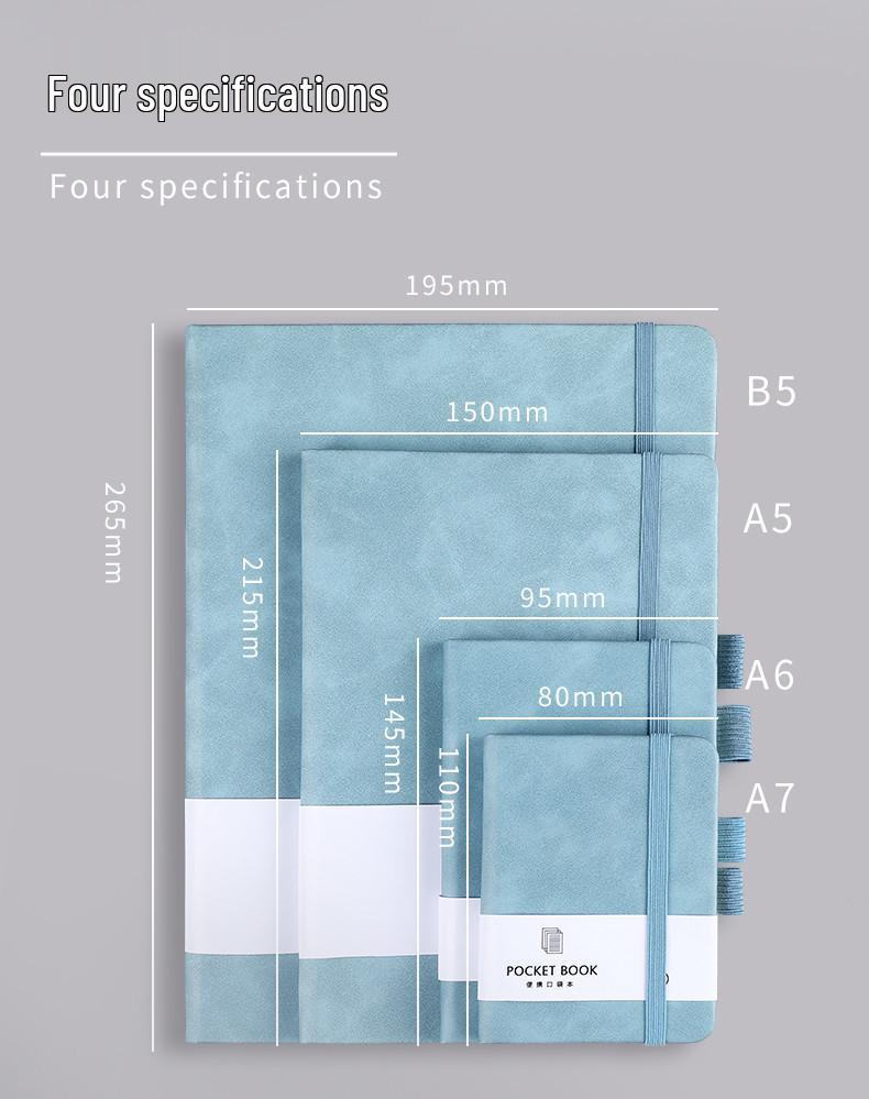 Compact A7 Carry-On Notebook with Strap, Thick Mini Planner, Logo Printable