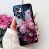 For Cover Oppo Reno12 Pro CPH2629 / Reno 12 5G CPH2625 Phone Case Colorful Flower Butterfly Lxuru Women Fashion Soft Siliocne