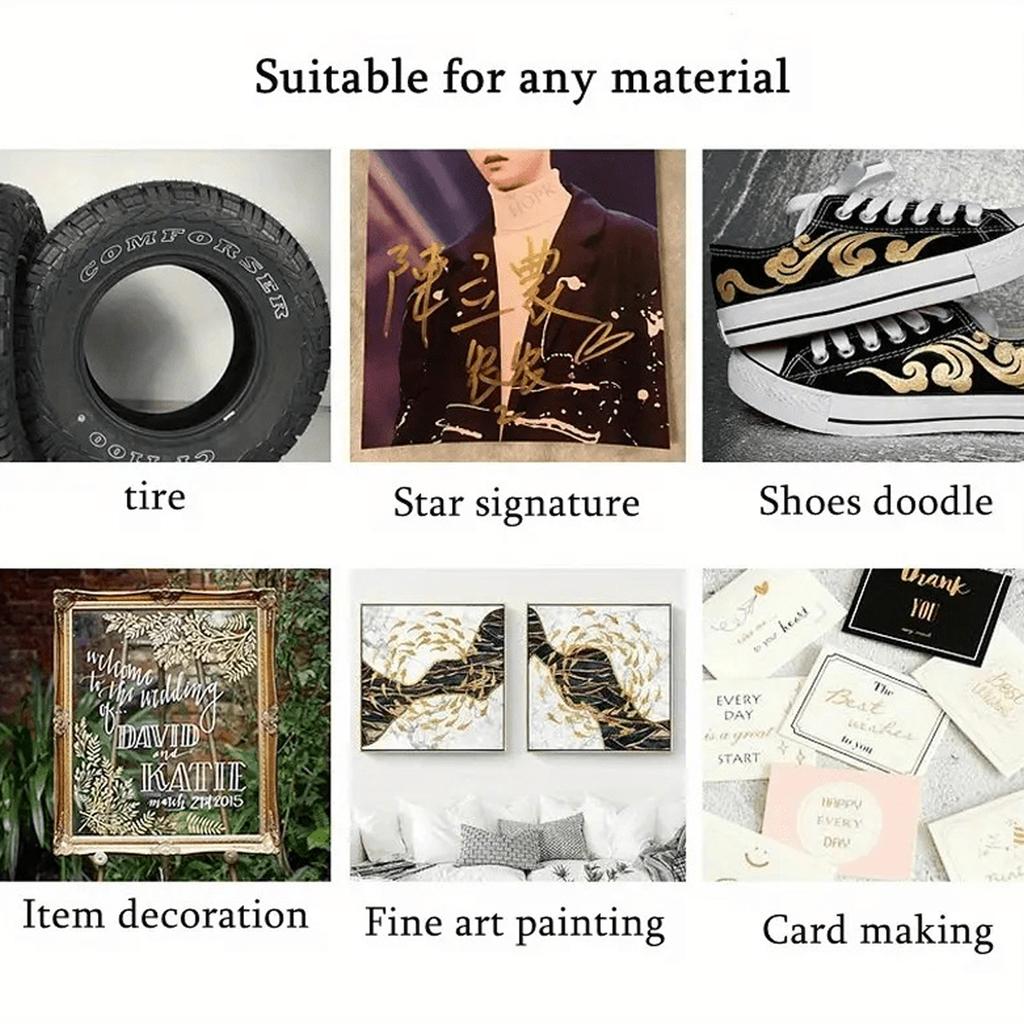 1-12 Stück Metall Weicher Kopf Permanent Wasserbasierter Marker Stift Malen DIY Kunstschaffung Signatur Kunst Grußkarte Schülerbedarf