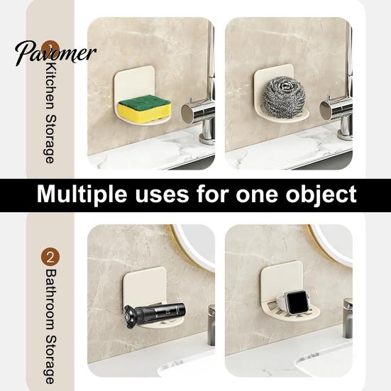 Kitchen Sink Sponge Holder Wall Mounted Flexible Holder, Traceless Adhesive Drain Rack, Space Storage Rack for Soap Saving Bendable And Countertop