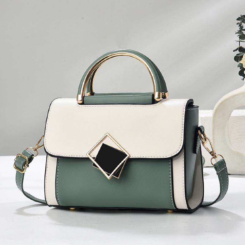 Geantă de mână mică pătrată cu blocuri de culoare pentru femei - Modă 2025 Geantă crossbody și de umăr