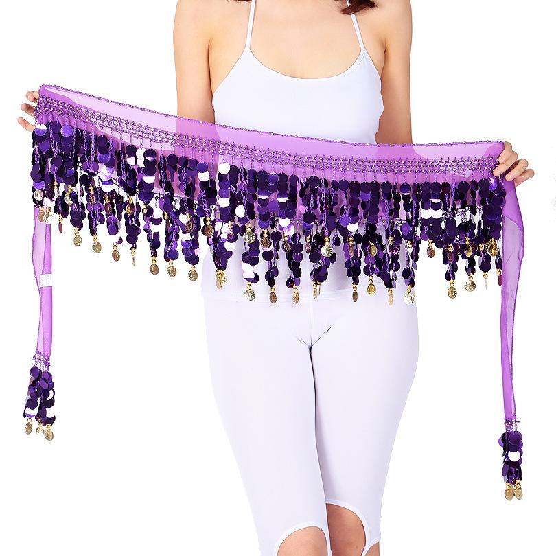 Coin Belly Dance Hip Scarf Waist Chain Indian Square Dance Practice Performance Arm Scarf