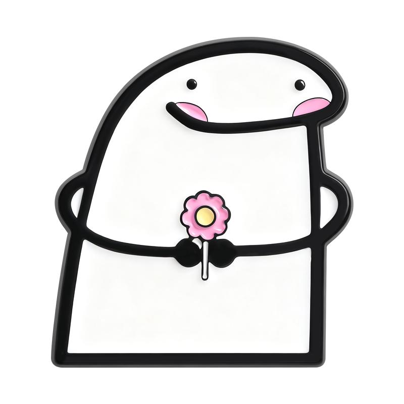 Flork Meme Emaille-Pins Lustige Einfache Strichmännchen-Broschen Anstecknadeln Cartoon Tier Katzen Schmuck Geschenk für Familie Freunde