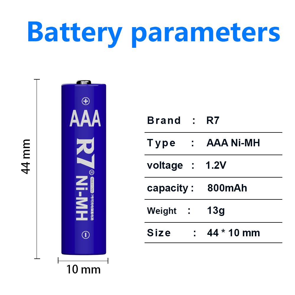 AAA 800mAh NI-MH 1.2V Rechargeable Battery AAA Battery 3A Rechargeable Battery NI-MH Battery for Camera,toys