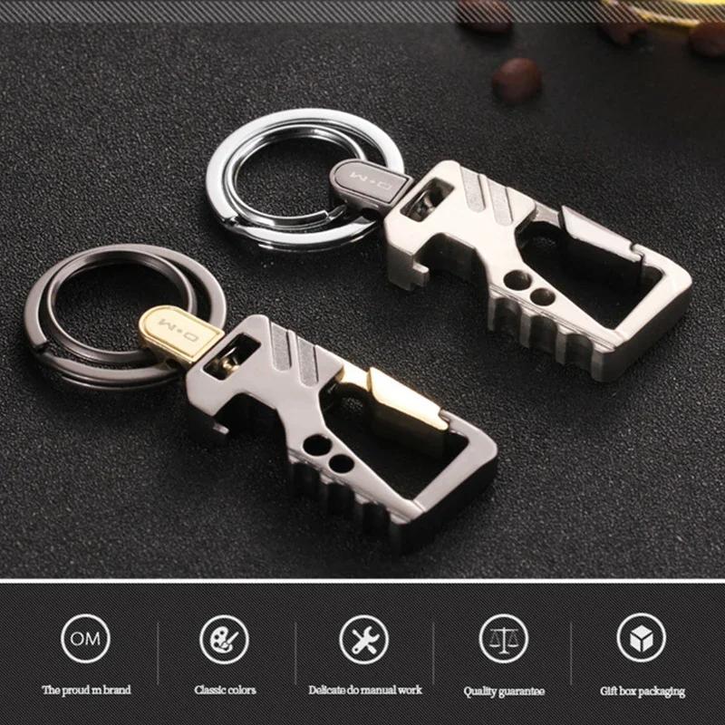 Multifunctional Men's key Chain Metal Waist Belt Clip Anti-lost Buckle Key ring Accessories Car keychain Bottle Opener Pendant