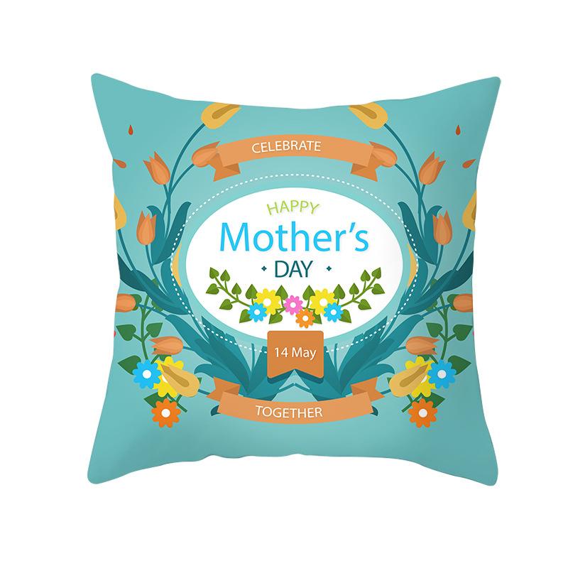 Mother's Day Pillow Peach Skin Printed Pillow Cover Sofa Cushion Cover Car Cushion Cover Home Decoration