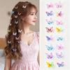 10Pcs Colorful Gradient Double-Layer Organza Butterfly Hair Clips With  Cute Princess Hair Accessories